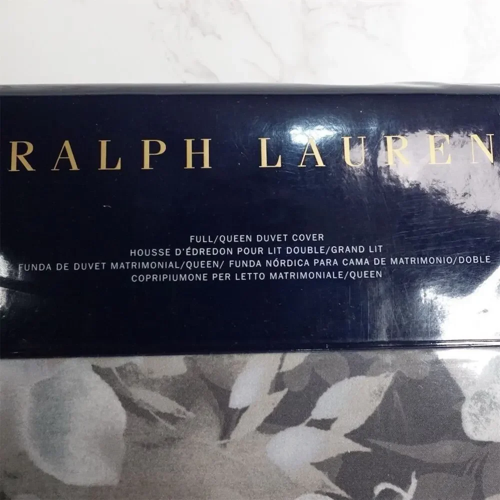 New Ralph Lauren Avery Floral Duvet Cover Queen/Full Charcoal Gray Luxury $425